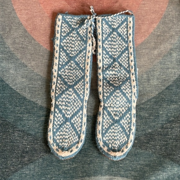 Boho Winter Wool Leather Slippers Boots - Picture 5 of 8